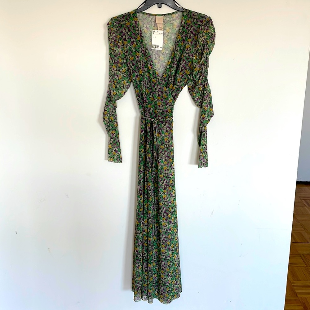 NWT H&M Mesh Wrap Dress, Size L